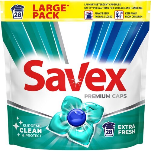Savex kapsule za pranje veša extra fresh 28kom Slike