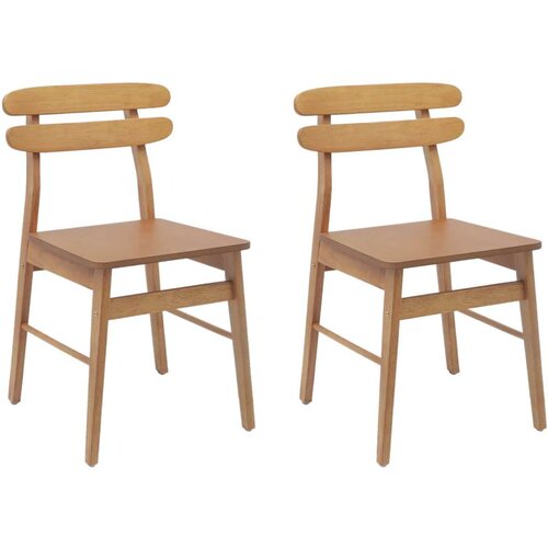  Stolac za blagovanje 2 pcs Prirodna Čvrsto drvo Slike