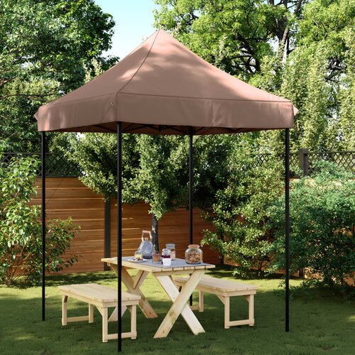 vidaXL Sklopivi prigodni šator za zabave smeđi 200x200x306 cm Cijene