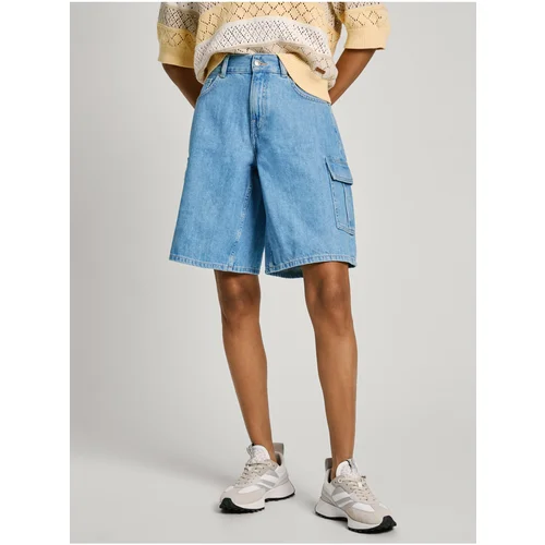 PepeJeans Light blue women's denim shorts - Women