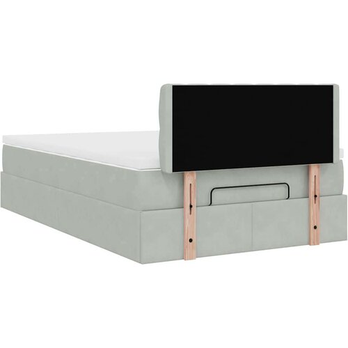 VidaXL Okvir kreveta s madraca svijetlosivi 120x200cm bar&amp;scaron;unasti Slike