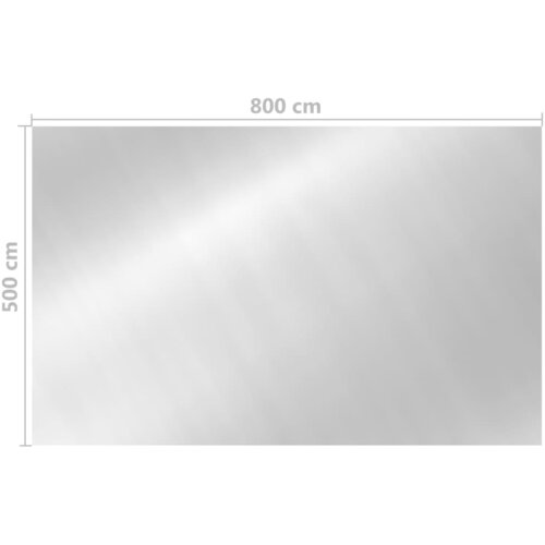  Pravokutni pokrivač za bazen 800 x 500 cm PE srebrni Slike