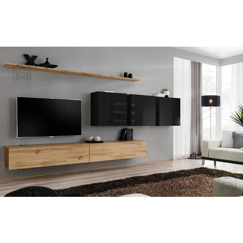 ASM Meble Dnevni TV regal Switch VII 340 cm - votan/črn