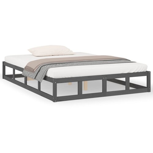 VidaXL Posteljni okvir siv 150x200 cm 5FT trden les, (20647212) Slike
