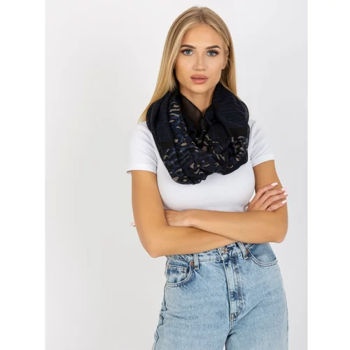 Fashion Hunters Black and blue scarf scarf with animal motifs