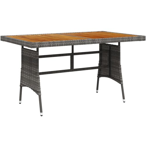 VidaXL Vrtni stol sivi 130x70x72 cm poliratan i masivno bagremovo drvo Slike
