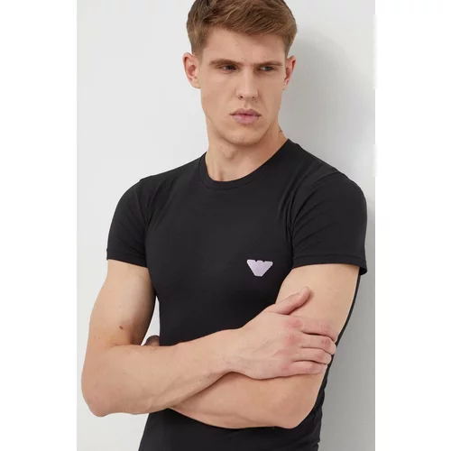 Emporio Armani Underwear Homewear majica kratkih rukava boja: crna, s tiskom