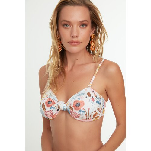 Trendyol Beige-Multicolored Floral Print Bikini Top Cene
