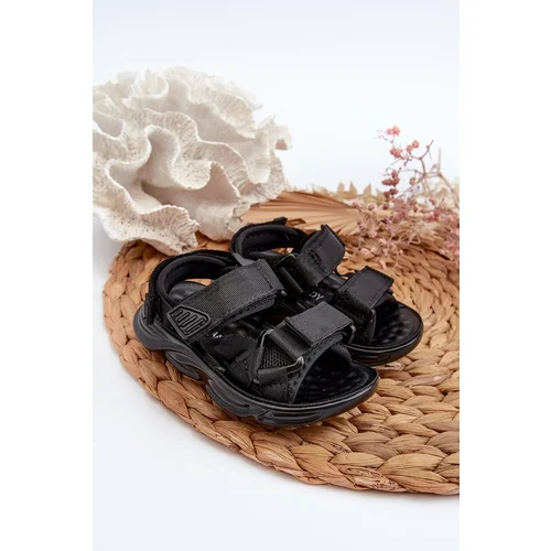 FR1 Children's Sandals with Velcro Fastening Black Orretta