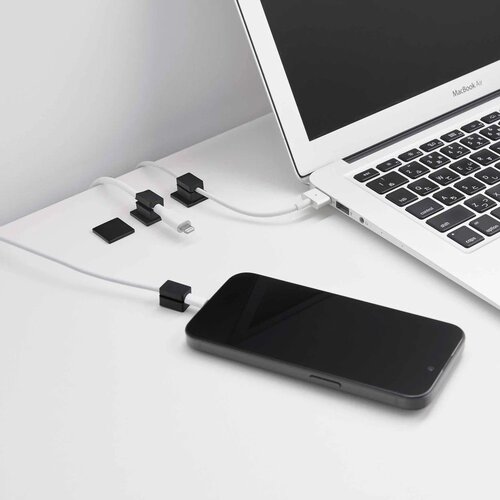 YAMAZAKI Crni metalni uredski organizatori u setu 5 kom za kablove Smart &amp;ndash; Slike
