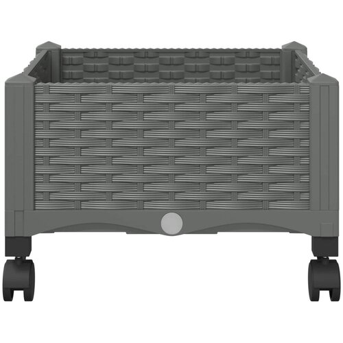  Vrtni saksija s kotačima Svjetlosiva 40 x 40 x 33 cm PP - Svjetlosiva 40 x 40 x 23 cm s kotačima Slike