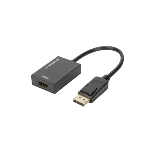 Digitus DisplayPort / HDMI Adapter [1x Muški konektor DisplayPort - 1x Ženski konektor HDMI] Crna Sa zaštitom, Podržava HDMI, Ultra HD (