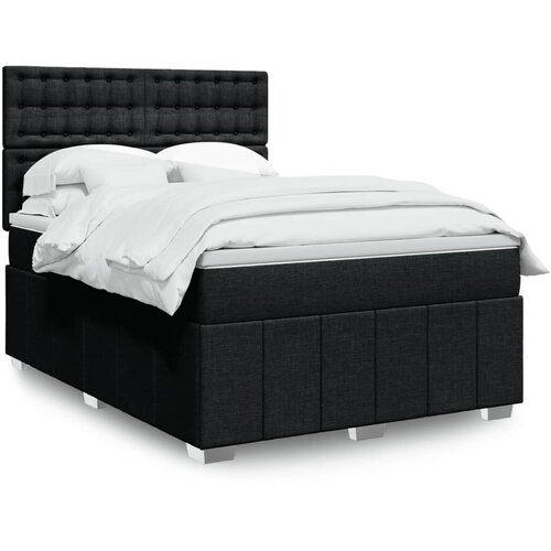 vidaXL Krevet s oprugama i madracem crni 140 x 190 cm od tkanine Cijene