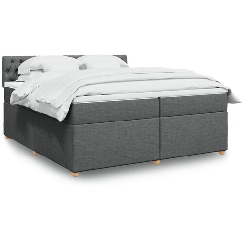 vidaXL Krevet s oprugama i madracem tamnosivi 200 x 200 cm od tkanine Cijene