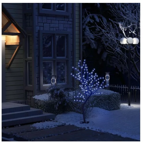  Božično drevesce 128 LED lučk modri češnjevi cvetovi 120 cm