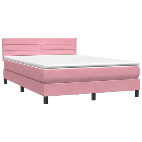Box Spring krevet s madracem ružičasti 140x220 cm bar&amp;scaron;un Slike