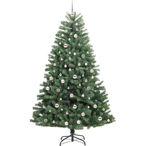 VidaXL Umjetno božićno drvce s nogom Zelena 210 cm PVC i metal Slike