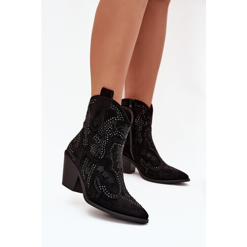 Boto Insulated Women&amp;#039;s Cowboy Ankle Boots With Decoration Black Lelira Slike