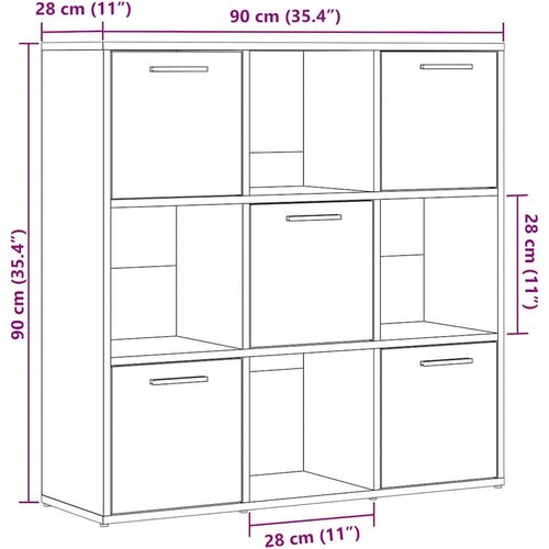 VidaXL Polica za knjige Staro drvo 90x28x90 cm Konstruirano drvo Slike
