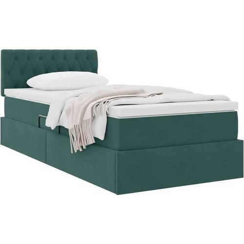  Krevet s od storage s madracem Tamnozelena 100 x 200 cm Bar&amp;scaron;un Slike