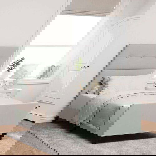  Postelja Svetlo siva 100x200 cm Velur, (22049534) Slike