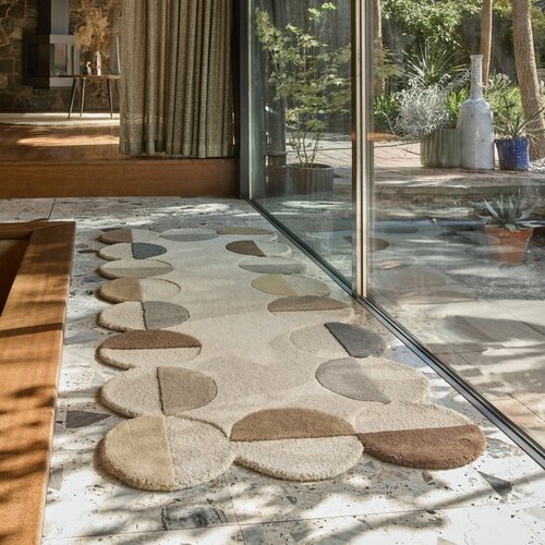 Flair Rugs Sivo-bež ručno rađena vunena staza 80x230 cm Mia Scallop Frame &amp;ndash; Slike