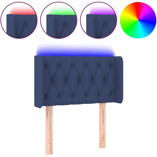 Maison Chic LED Posteljno vzglavje - Vzglavna omarica - Nočna omarica modro 83x16x78/88 cm blago, (21709601) Slike