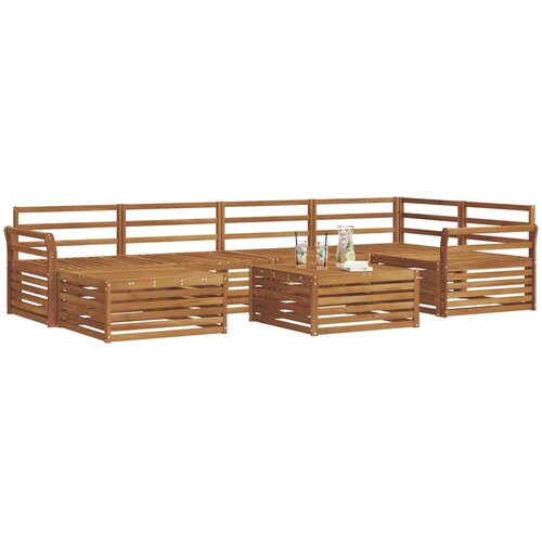  Set vanjskih sofa 7 kom. Prirodna Čvrsto drvo akacije Slike