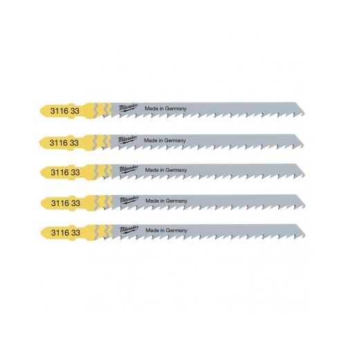 Milwaukee Blade za set 105 mm Jigsaw T344D - 5 psov. Hitro rezan za les, (21108693) Cene