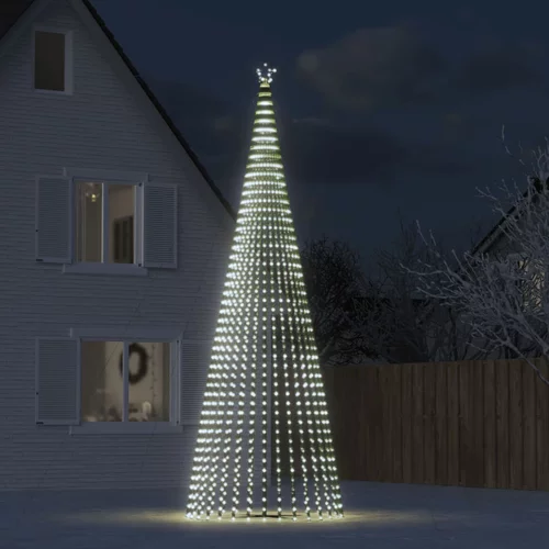 vidaXL Osvetljena novoletna jelka stožec 1544 LED hladno bela 500 cm