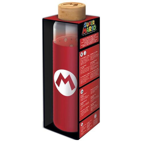 Super Mario Nintendo Bros silicone cover glass bottle 585ml Cene