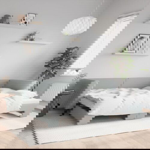VidaXL Izvlečna dnevna postelja svetlo siva 100x200 cm žamet Slike