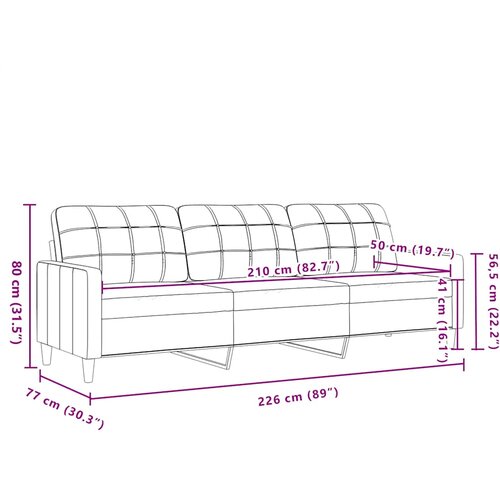 Trosjed od tkanine svjetložuti 210 cm Slike