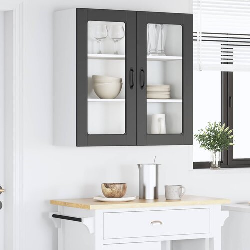 Zidni stakleni ormarić Crna 80 x 31 x 80 cm Konstruirano drvo Slike