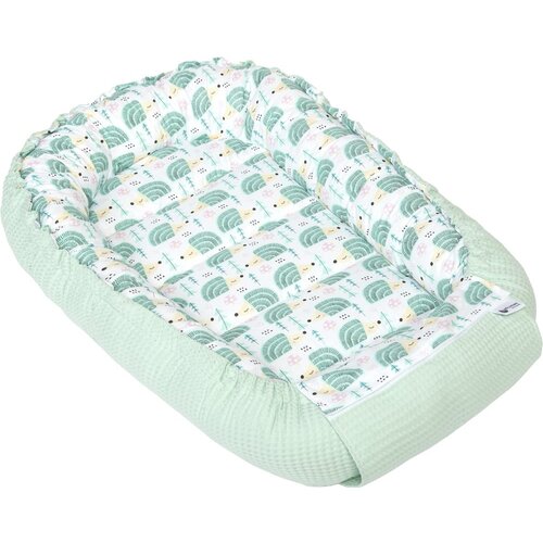 Medi Partners Baby cocoon/nest – Waffle – Hedgehogs + mint Waffle Slike