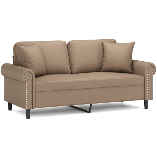 Maison Chic kavč - Sofa - Kanape dvosed z okrasnimi blazinami kapučino 140 cm umetno usnje, (21727776) Cene