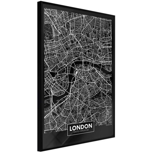  Poster - City Map: London (Dark) 40x60 Slike