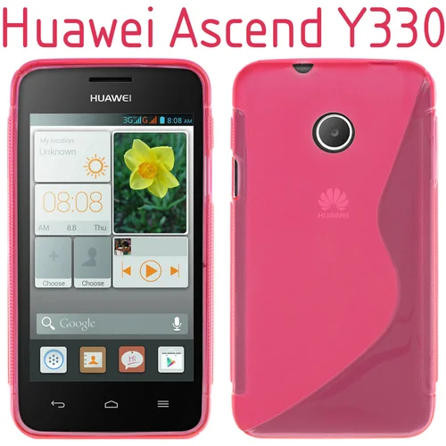  Gumijasti / gel etui S-Line za Huawei Ascend Y330 - roza