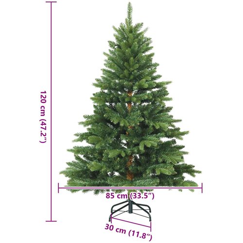 Umjetno božićno drvce s nogom Zelena 120 cm PVC, PE i čelik Slike