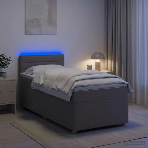  Boxspring krevet s madracem Sivosmeđa 100 x 200 cm Tkanina - Sivosmeđa 100 x 200 cm Dizajn linija Cene