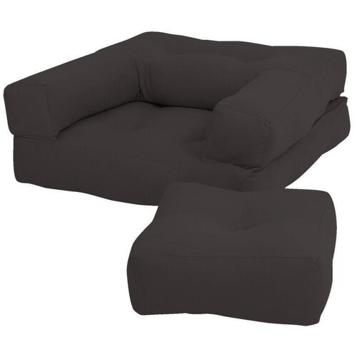 Karup Design Otroški zložljivi fotelj s taburejem Mini Cube Dark Grey Cene