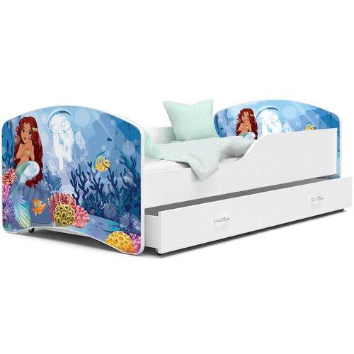  Drveni dječji krevet Tomi s ladicom - SIRENA - 180x80 cm bijeli Cijene