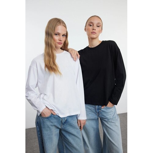 TRENDYOLMILLA ženski majica TWOAW25TS00004, crna-bela Cene
