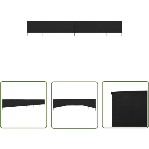  The Living Store 6-panelni vetrobran tkanina 800x160 cm črn - Vetrobran, (21742790) Slike