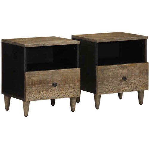  Noćni ormarići 2 kom svijetlo sivi 40x33x46 cm Puno drvo Mango Cijene