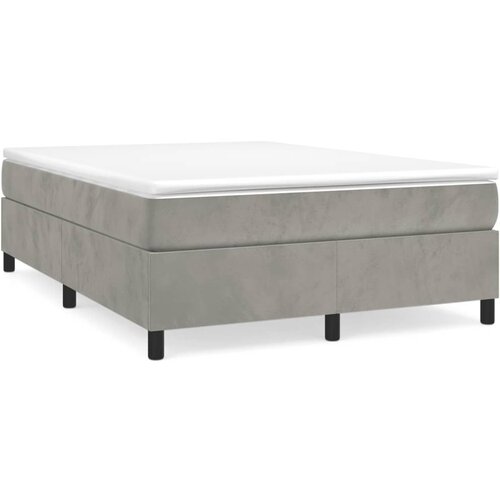 Maison Chic Box spring postelja - Vzmetna postelja z vzmetnico svetlo siv 140x190 cm žamet SL12742, (21904478) Cene