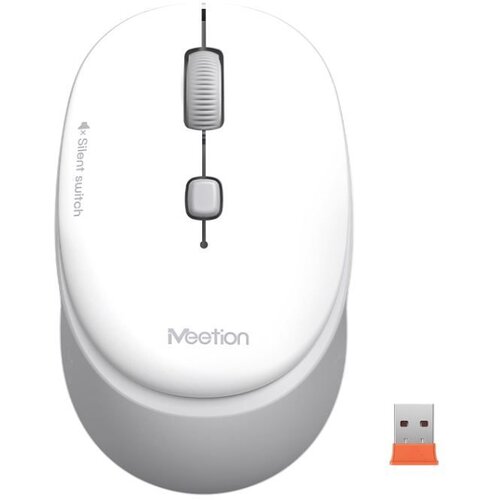 MeeTion R571WH bežični silent miš, 2.4GHZ, belo-sivi Cene