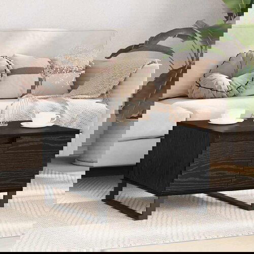 vidaXL Kava Stol Crni hrast 55 x 55 x 36.5 cm Konstruirano drvo Cijene