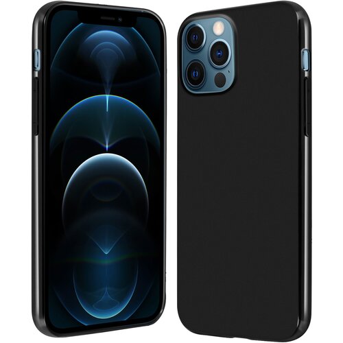 AVIZAR iPhone 12 Pro Max Contour Glossy Matte Fleksibilen silikonski ovitek, povišani robovi - crn, (20719212) Cene