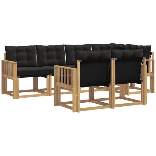 vidaXL Zunanja garnitura za sedenje z blazino 7 pcs Bela in črna, (5000269815) Cene